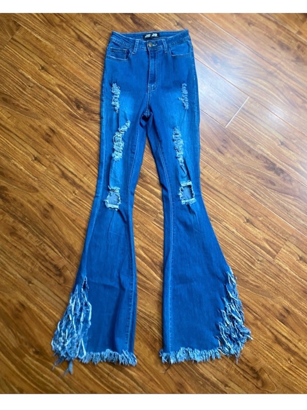 JC & JQ High-Rise Distressed Bell Bottom Stretchy Jeans Size XL